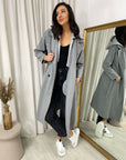 Belted Button Hooded Trench Coat - Toi ‘n’ Moi Ltd