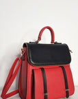 Faux Leather Gold Detail Shoulder Bag