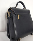 Faux Leather Gold Detail Shoulder Bag