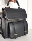 Faux Leather Gold Detail Shoulder Bag