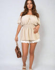 Button Front Cinched Waist Top - Toi ‘n’ Moi Ltd