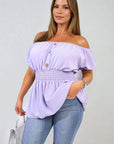 Button Front Cinched Waist Top - Toi ‘n’ Moi Ltd