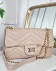 Faux Leather Chain Strap Shoulder Bag