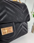 Faux Leather Chain Strap Shoulder Bag