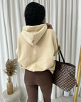 Long Sleeve Leopard Print Teddy Graphic Hoodie