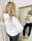 Long Sleeve Leopard Print Teddy Graphic Hoodie