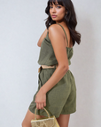 Strappy Button Top