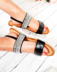 Double Strapped Embellished Sandals