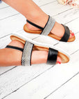 Double Strapped Embellished Sandals