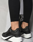 Side Zip Lace Up Wedge Trainers