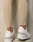 Side Zip Lace Up Wedge Trainers