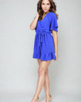 Belted Wrap-Over Frill Playsuit