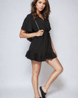 Belted Wrap-Over Frill Playsuit