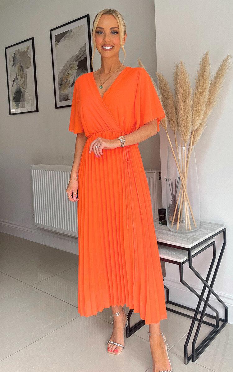 Pleated Wrap Front Maxi Dress - Toi ‘n’ Moi Ltd