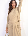 Side Tie Long Sleeve Casual Top - Toi ‘n’ Moi Ltd