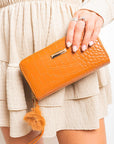 Croc Patterned Zip Around Purse