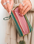 Croc Patterned Zip Around Purse