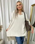 Long Back Roll Up Sleeve Loose Fit Top