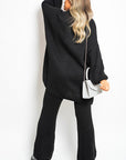 Chunky Knitted Button Up Cardigan Wide Leg Trousers Co-ord Set - Toi ‘n’ Moi Ltd