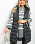 Hooded Longline Quilted Gilet