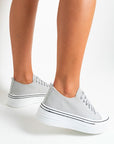 Lace Up Chunky Platform Trainers