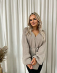 Wrap Tie Belt Knitted Cardigan
