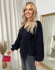Wrap Tie Belt Knitted Cardigan