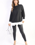Contrast Ruffled Hem Top