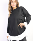 Contrast Ruffled Hem Top