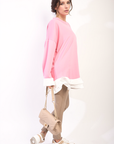 Contrast Ruffled Hem Top