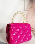 Fold Over bag with Pearl Handle