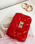 Fold Over bag with Pearl Handle