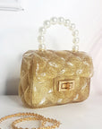 Fold Over bag with Pearl Handle