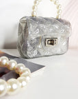Fold Over bag with Pearl Handle