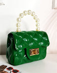 Fold Over bag with Pearl Handle