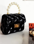 Fold Over bag with Pearl Handle