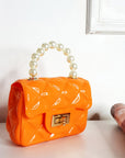 Fold Over bag with Pearl Handle