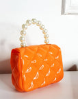 Fold Over bag with Pearl Handle