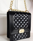 Fold Over Clasp Bag with Chain Strap
