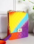 Fold Over Clasp Bag with Chain Strap
