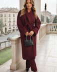 Waist Belt Longline Coat Jacket with Pocket