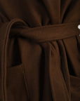 Waist Belt Longline Coat Jacket with Pocket