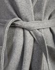 Waist Belt Longline Coat Jacket with Pocket