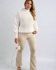 High Waisted Flare Leg Trouser