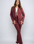 High Waisted Flare Leg Trouser