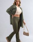 High Waisted Flare Leg Trouser