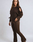 High Waisted Flare Leg Trouser