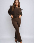 High Waisted Flare Leg Trouser