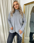 Rhinestone Detail Oversized Knitted Jumper