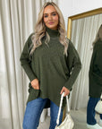 Rhinestone Detail Oversized Knitted Jumper